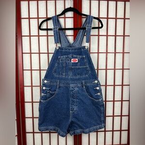Y2K Revolt Denim Dark Wash Americana Farmers Daughter Overall Shortalls